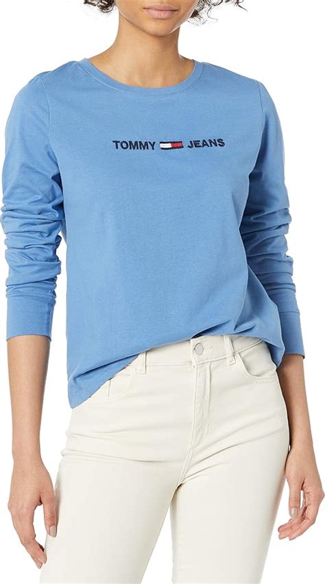 Tommy Hilfiger Camiseta de manga larga para mujer azul marino .